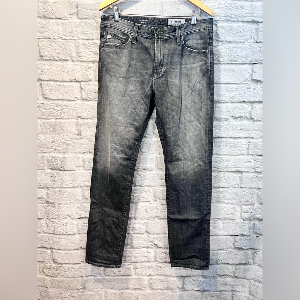 Ag Adriano Goldschmied Men’s 33” Grey Wash The Graduate Tailored Leg Jeans